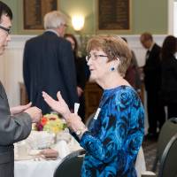 Attendees discussing